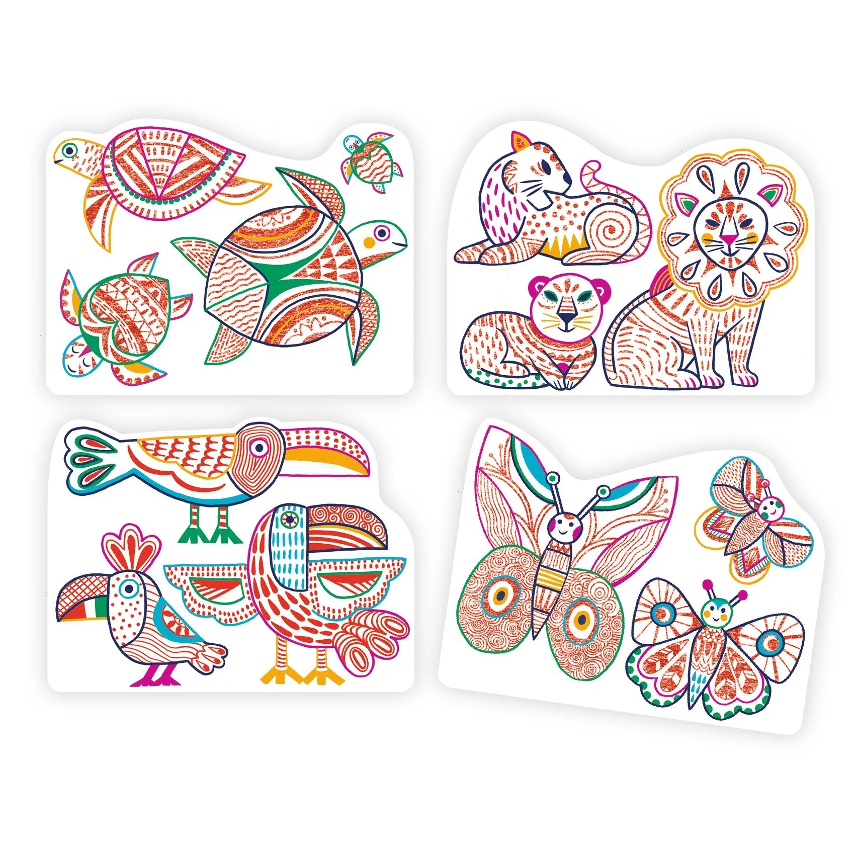 Colour Reveal Pictures - Wild Families