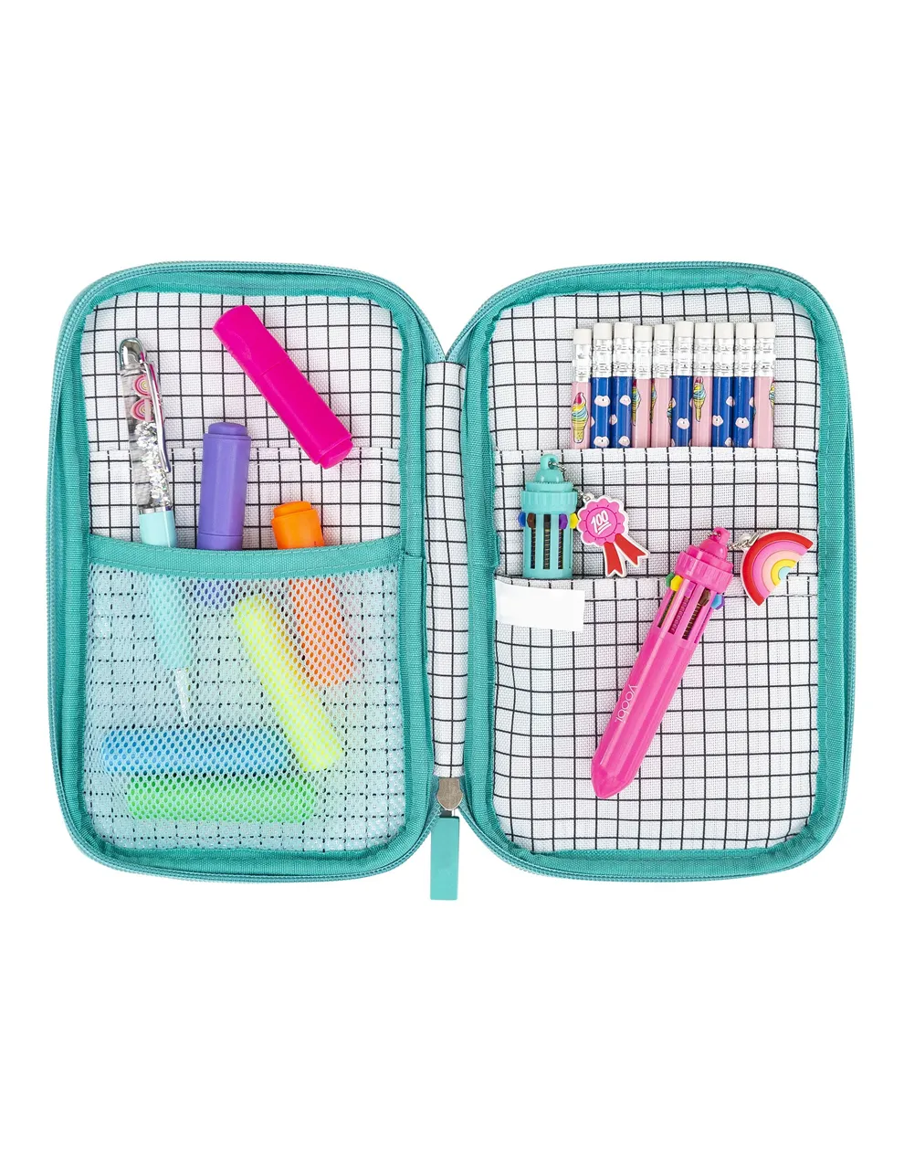 Grid/Rainbow Pencil Case