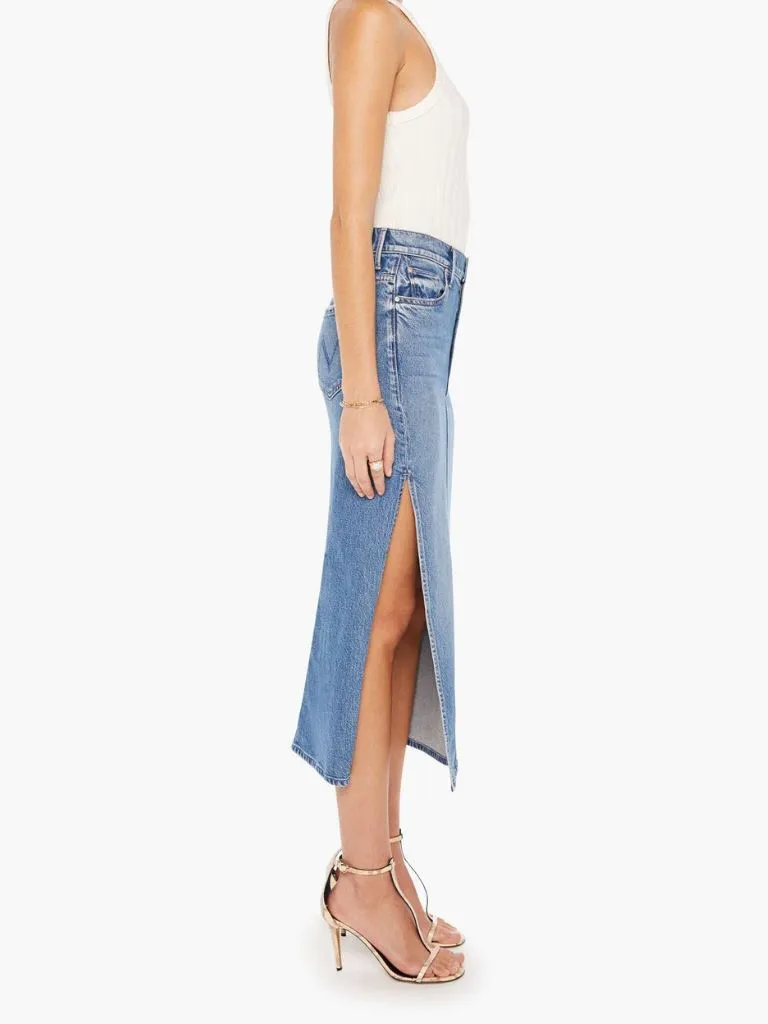 Mother Denim The Split Second Denim Skirt- Strike A Pose