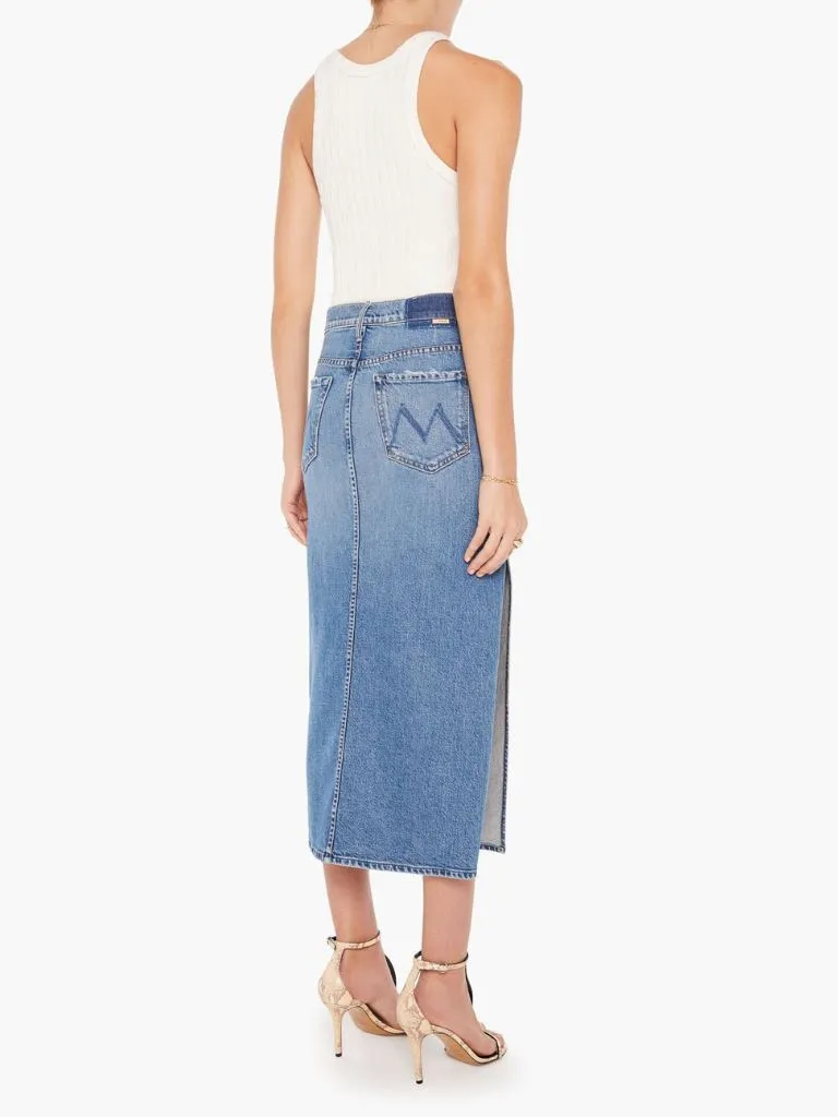 Mother Denim The Split Second Denim Skirt- Strike A Pose