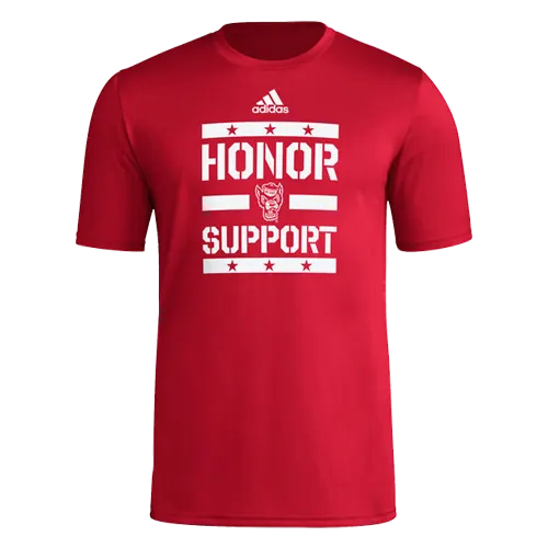 NC State Wolfpack adidas Red Honor and Support Pregame Creator T-Shirt