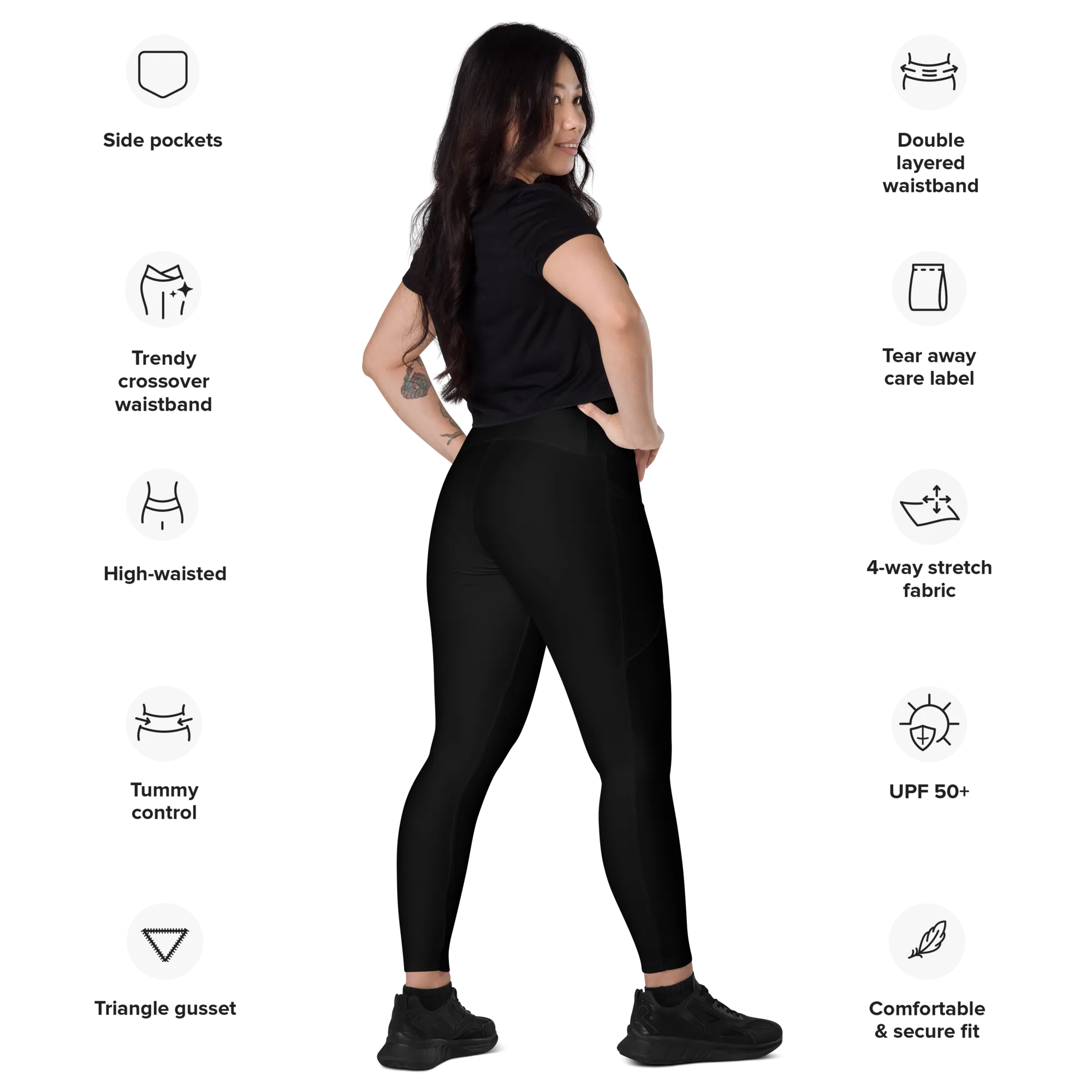 Shark Pit logo crossover leggings with pockets
