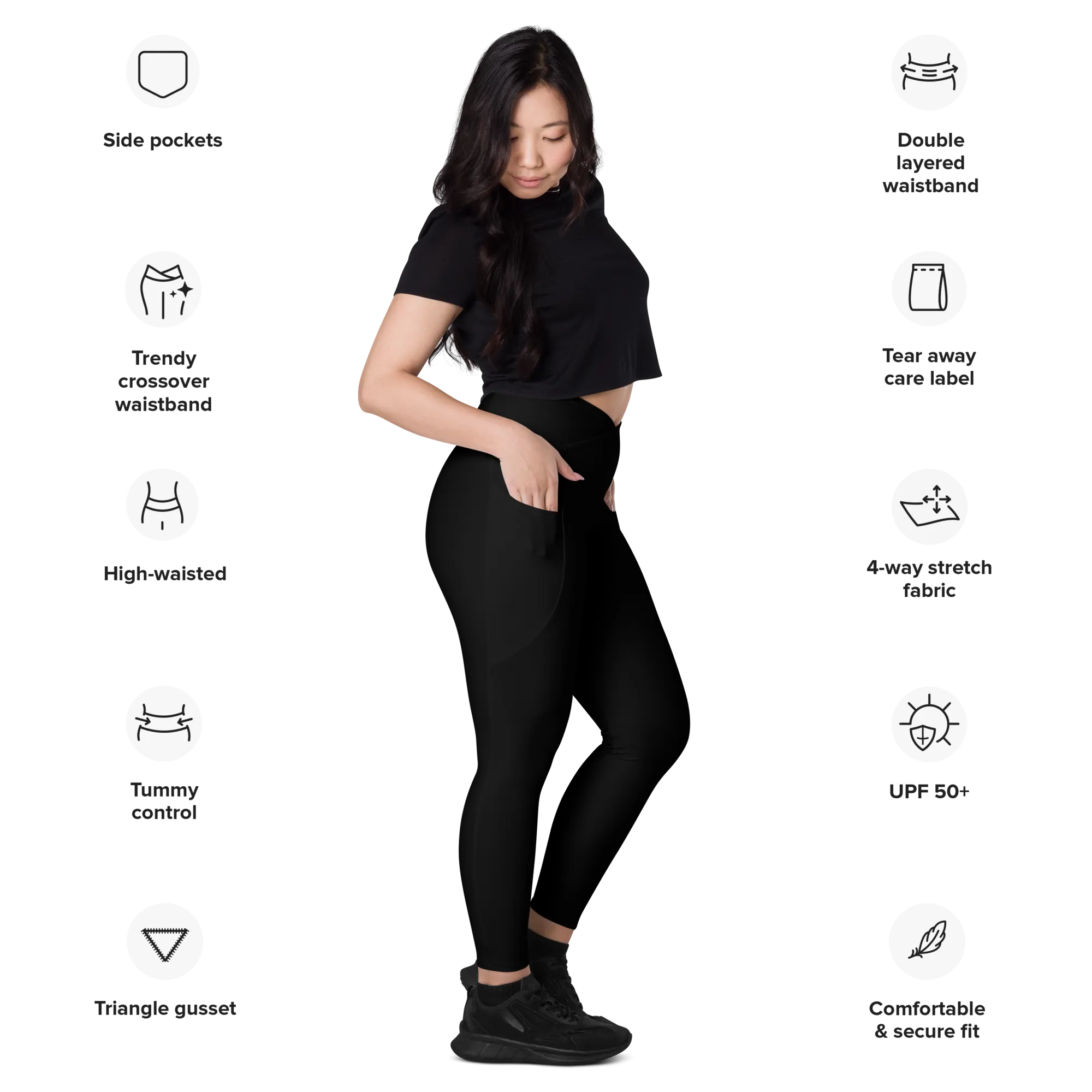 Shark Pit logo crossover leggings with pockets