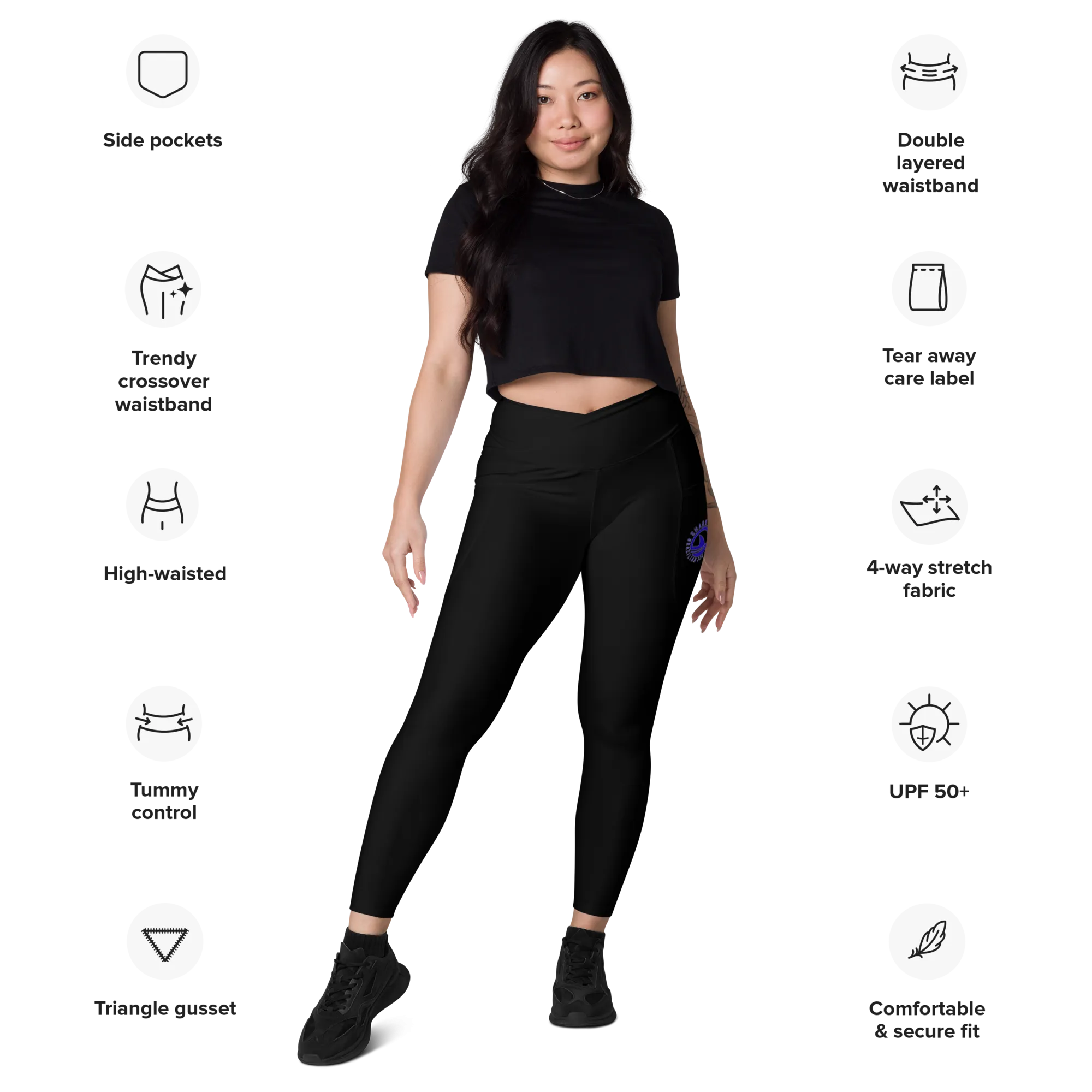 Shark Pit logo crossover leggings with pockets